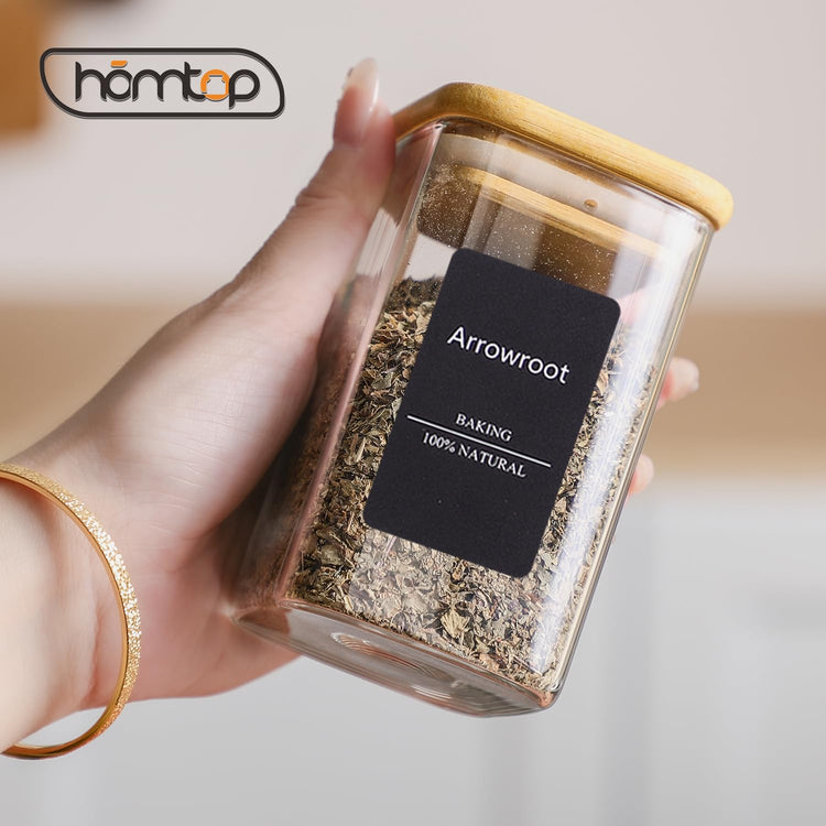 12Pcs 9oz Spice Jars Glass Container with 275 Labels (12 Count)