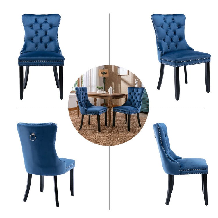 Blue Velvet Dining Chairs Set of 6 (6 Count)