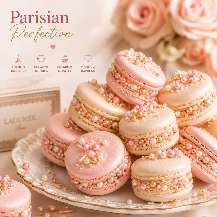 Pink White & Gold Pearl Cake Sprinkles Mix (4.2 Ounce)