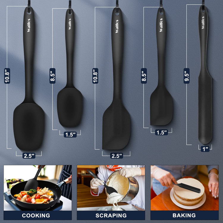 600°F High Heat Resistant Silicone Spatula Set of 5 (5 Count)
