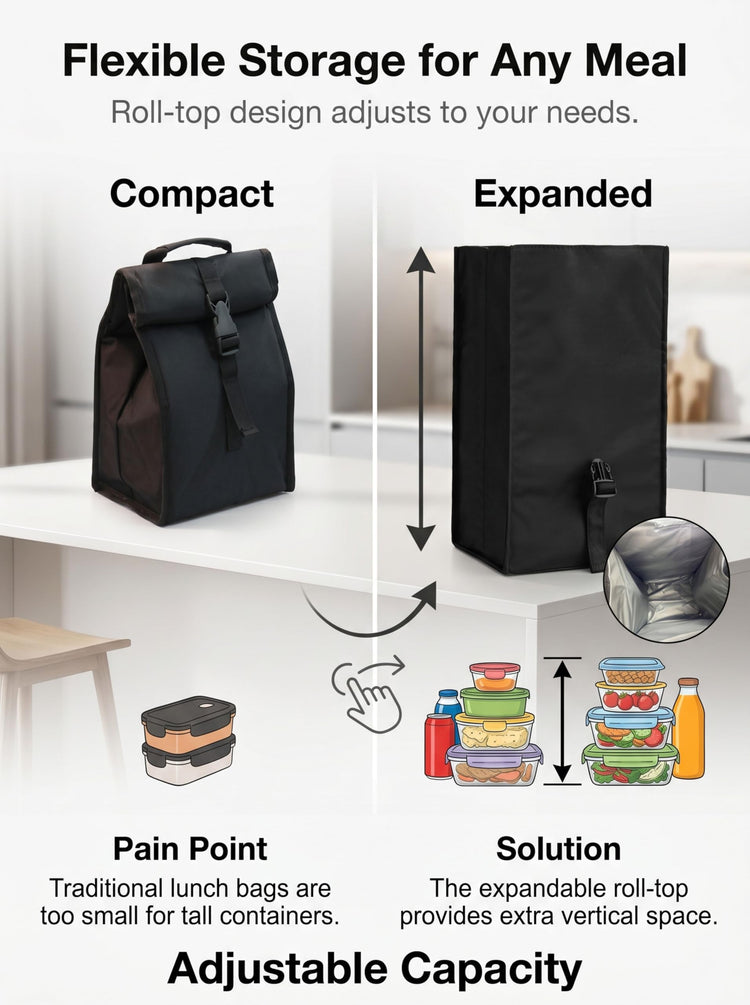 Insulated Foldable Lunch Bag