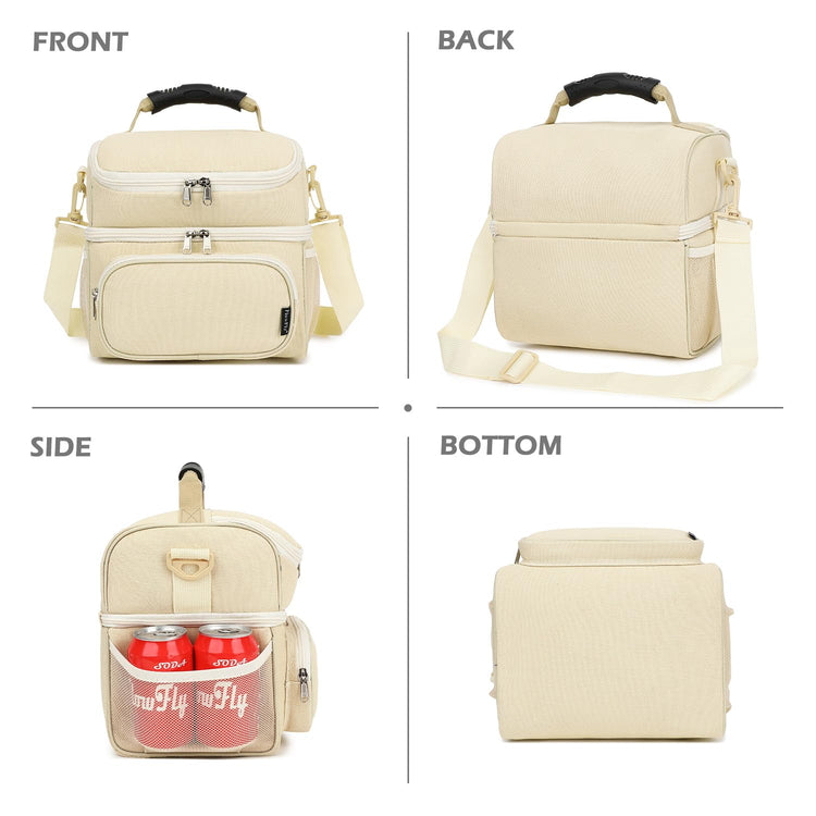 Double Layer Cooler Insulated Lunch Bag Adult Lunch Box Large Tote Bag for Men