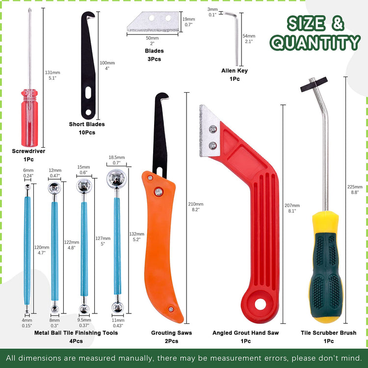 22 Pcs Grout Removal Tool Set Contains Grout Saw Knife