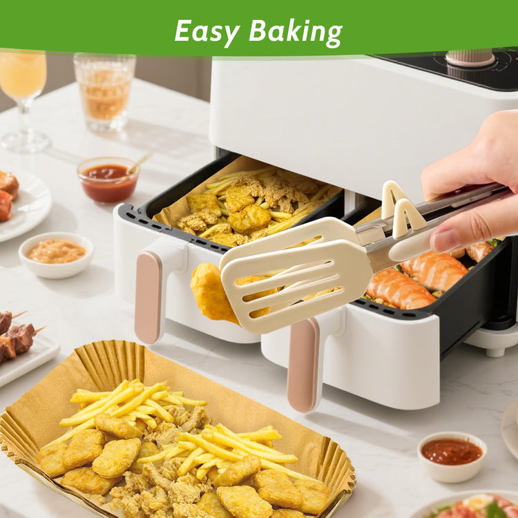 360 Pcs 8.7" x 5.5" Square Air Fryer Paper Liners Disposable Unbleached Heavy Duty (360 Count)