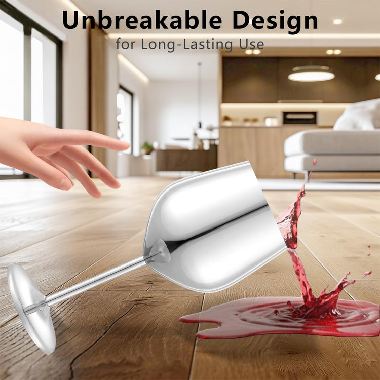 Unbreakable Stainless Steel Wine Glasses Set of 2 (2 Count)