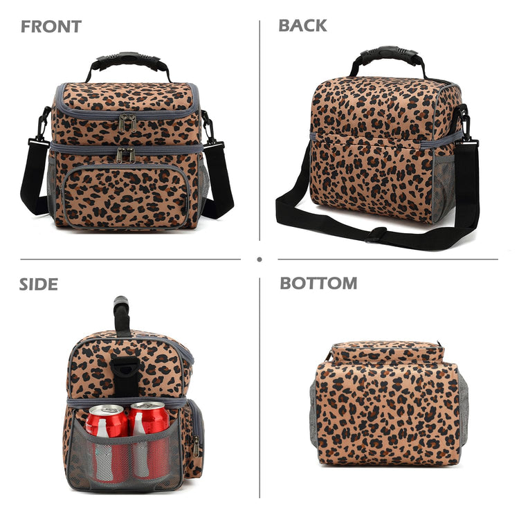 Double Layer Cooler Insulated Lunch Bag Adult Lunch Box Large Tote Bag for Men (2 Count)