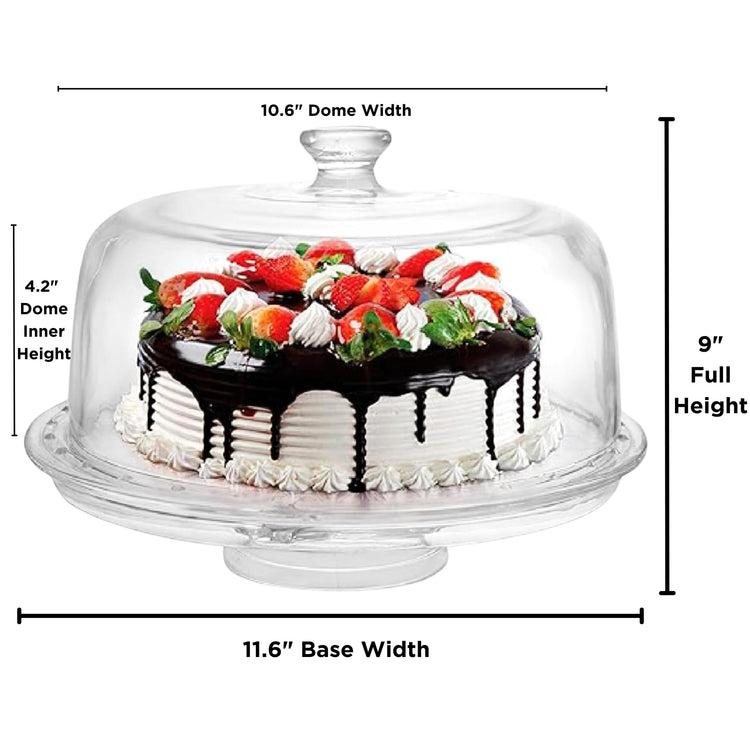 7in1 Rotating Multifunctional Acrylic Cake Stand with Lid & Cake Turntable