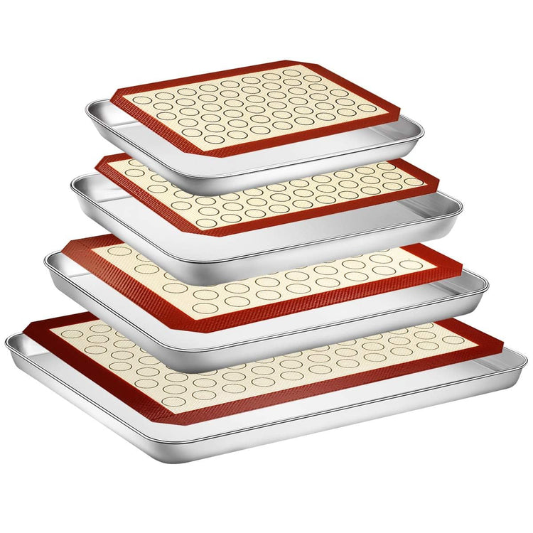 Baking Sheet with Silicone Baking Mat Set