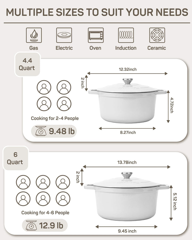 6 QT Dutch Oven Pot with Lid