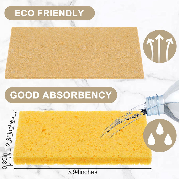 100 Pieces Compressed Wood Pulp Dish Sponges for Kitchen (100 Count)