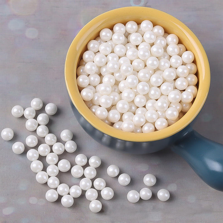 Edible Pearl Sugar Sprinkles White Candy Pearls Baking Decorations (4.58 Ounce)