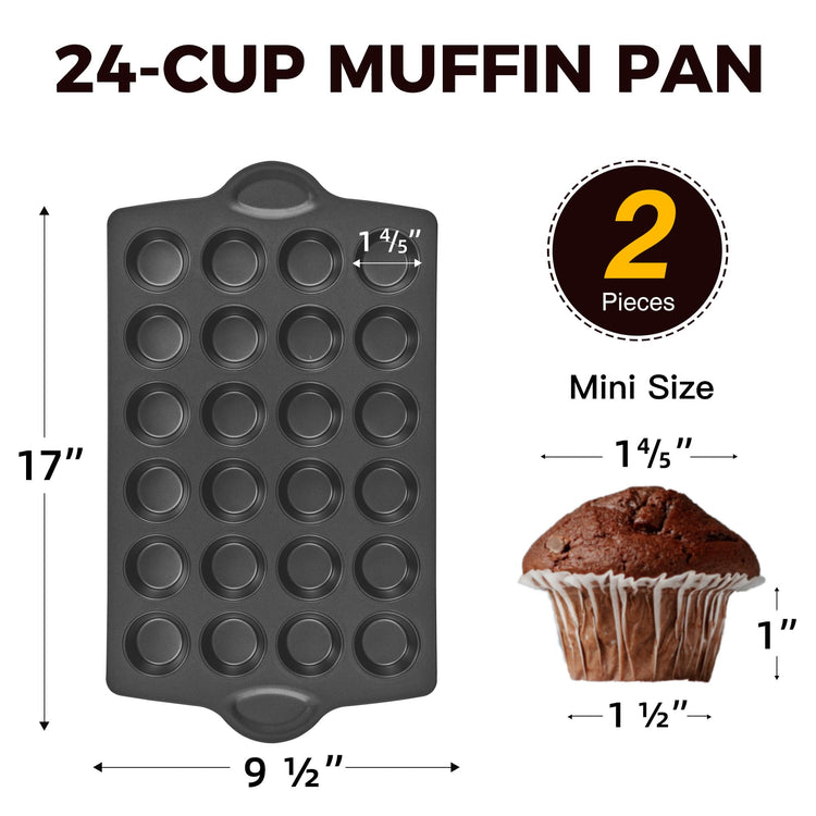 Mini 24 Muffin & Cupcake Pans with 240 Liners