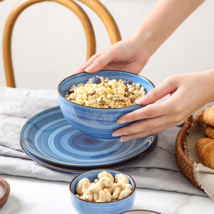 Ceramic 24 Oz Cereal Bowls Set (6 Count)