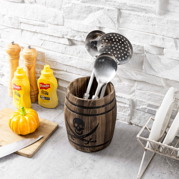 Pirate Rum Cask Utensil Crock