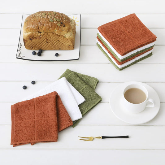 Dishcloths Kitchen Highly Absorbent Dish Rags 100% Cotton Dish Cloths for Washing Dishes (12 Count)