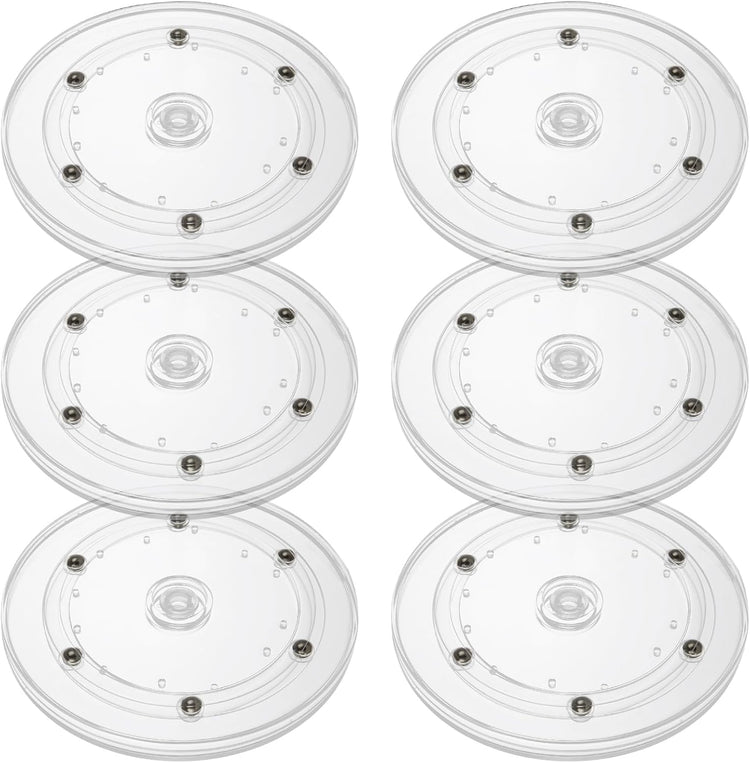 6Pack Small Lazy Susan 6 inch, Lazy Susan Turntable Organizer Acrylic Lazy Susan for Kitchen Spice Rack Table Cake Kitchen Pantry Decorating