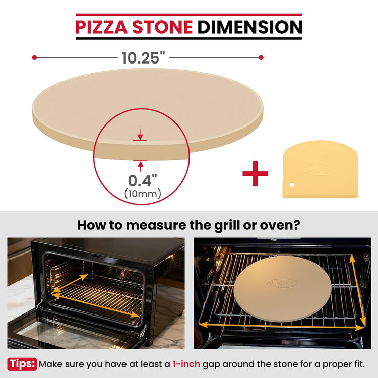 10.25" Round Pizza Stone for Oven