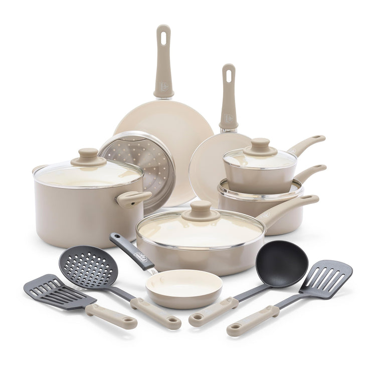 16 Piece Ceramic Nonstick Pots & Pans Cookware Set