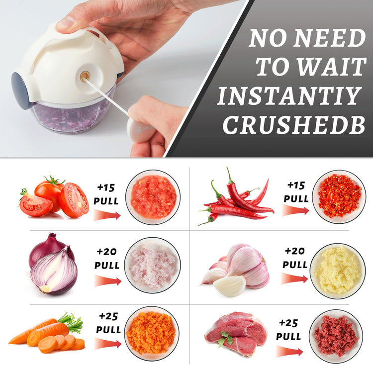 Mini Manual Vegetable Chopper Portable Pull String Food Chopper 170ml