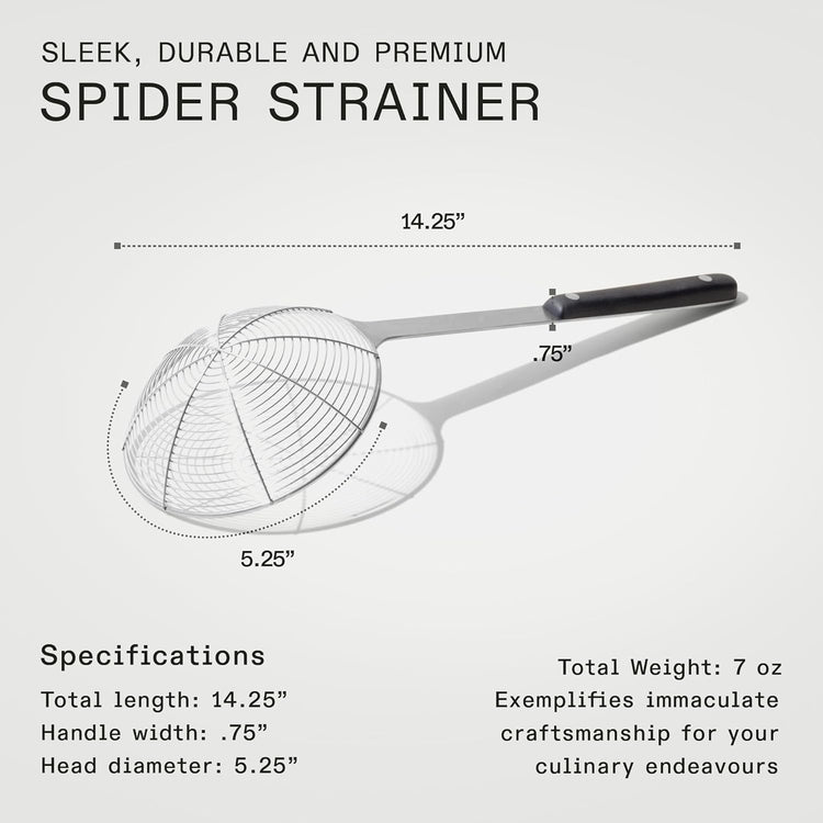 Made In Cookware - Stainless Steel - Spider Strainer Skimmer Ladle for Cooking Frying - Harbour Blue - Kitchen Essentials - Dishwasher Safe - Crafted in China