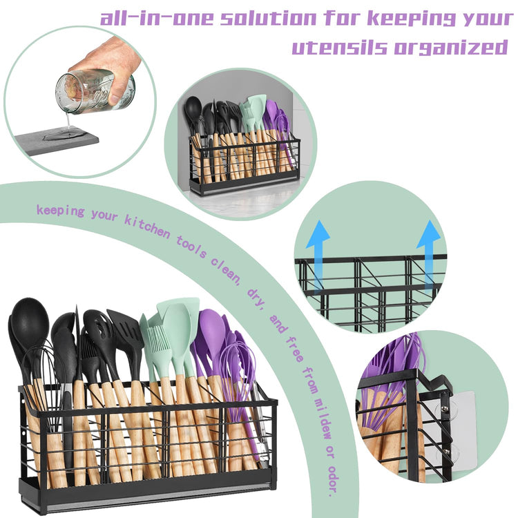 Large Kitchen Utensil Holder with Diatomite Base