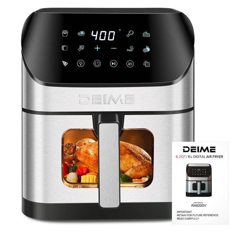 Air Fryer 6.2 QT Oilless 1500W Large Capacity Oven Air Fryers Healthy Cooker with 10 Preset
