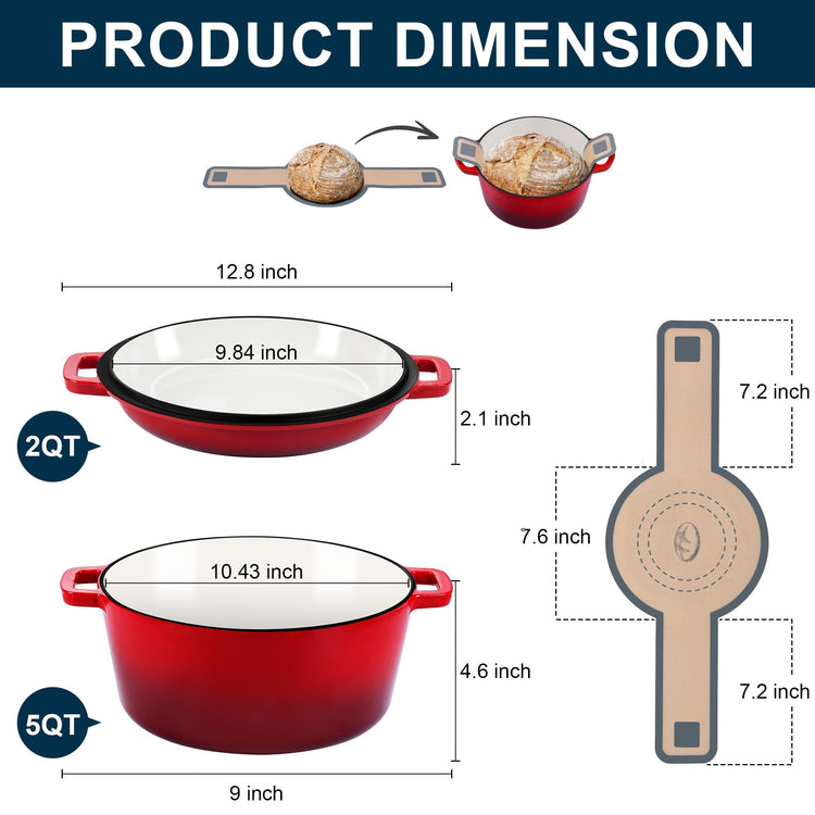 5 Quart Enameled Cast Iron Dutch Oven