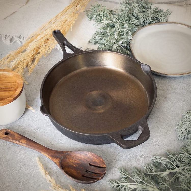 10-1/4 Inch Smooth Wasatch Pre-Seasoned Round Cast Iron Skillet