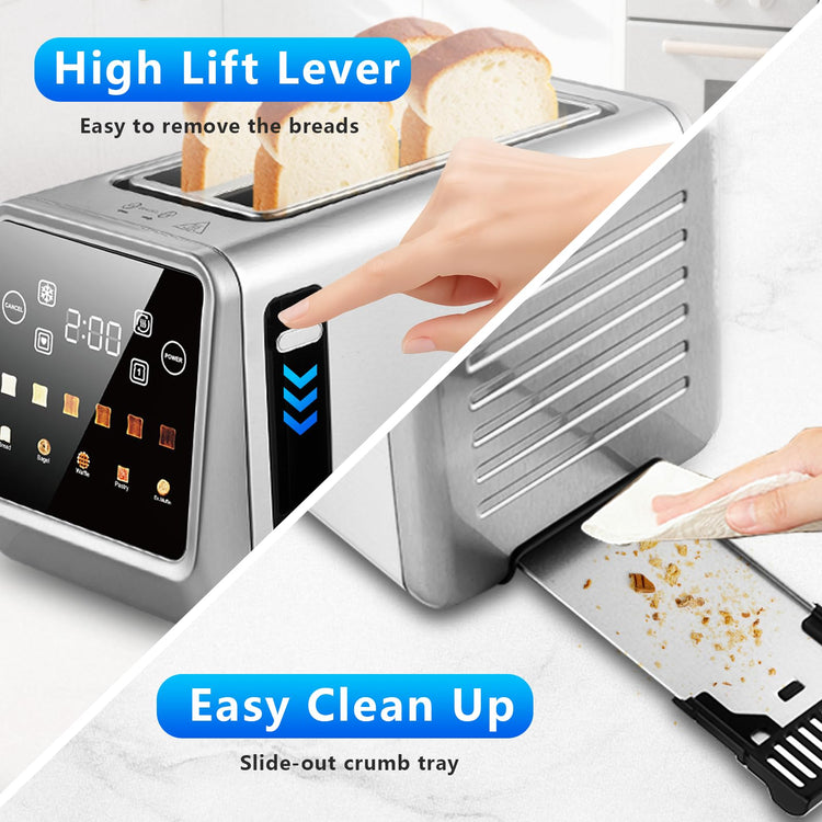 4 Slice Long Slot Touch Screen Toaster
