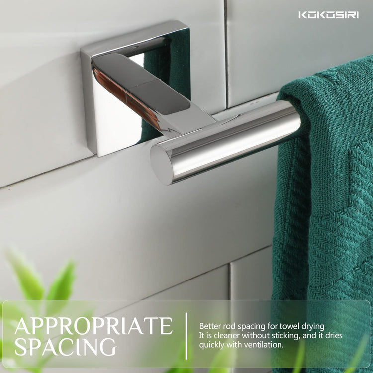 Hand Towel Bar 16 Inch Bathroom Towel Holder for Bath Kitchen Toilet Wall Mounted Chrome Stainless Steel B4005CH