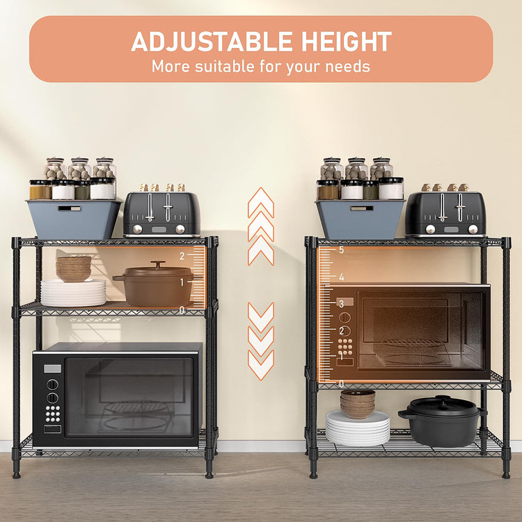 750 lbs 3 Tier Storage Rack Metal Wire Shelving Unit (3 Count)