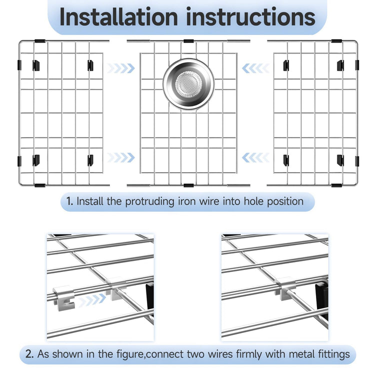 26-1/8" x 14-1/8" Stainless Steel Sink Grid, Sink Grate for Bottom