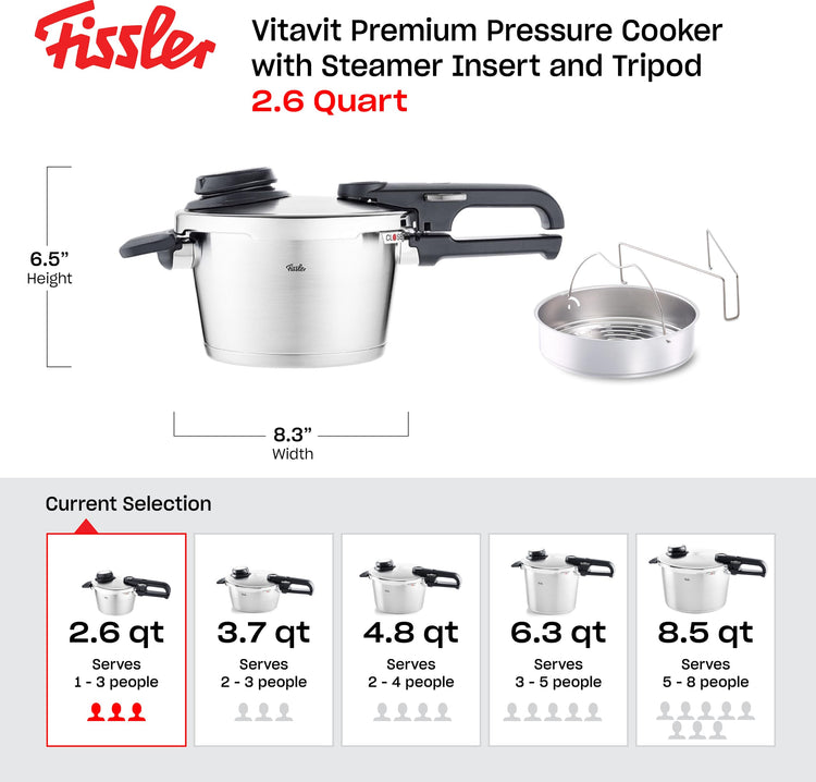 Vitavit Premium Pressure Cooker with Steamer Insert