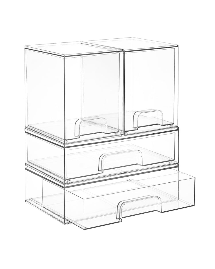 Clear Stackable Storage Drawers Set of 4 (4 Count)