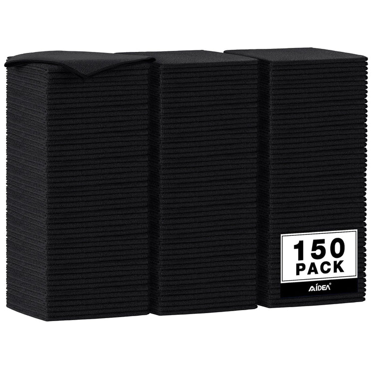 Microfiber Cleaning Cloth Black 150PK (150 Count)