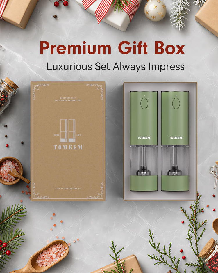 Larger Capacity Rechargeable Electric Salt and Pepper Grinder Set