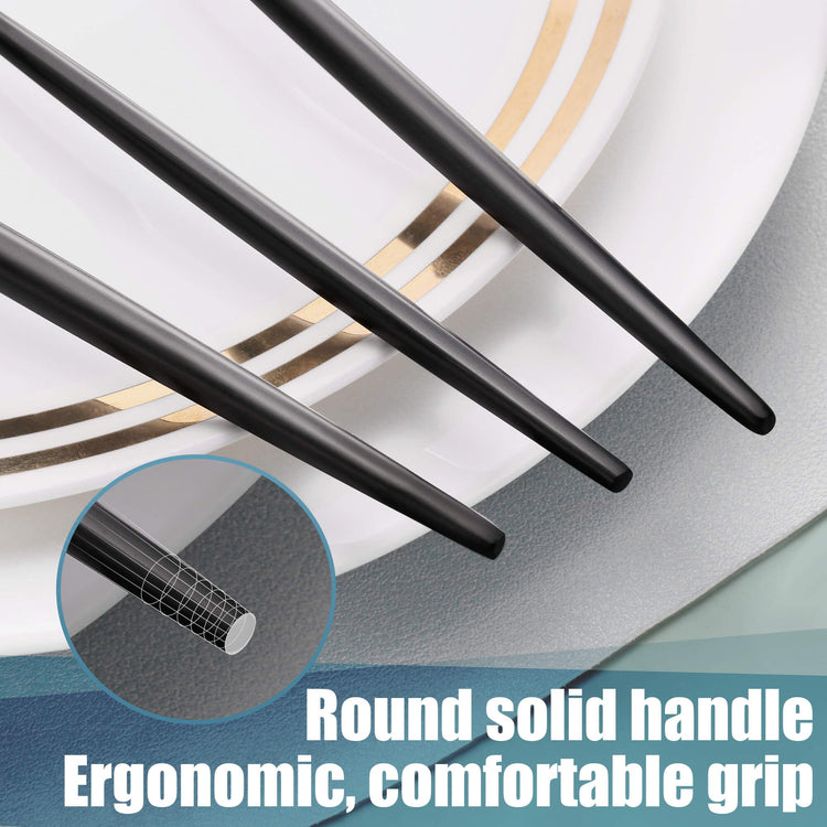 Matte Black Silverware Set for 8 (40 Count)