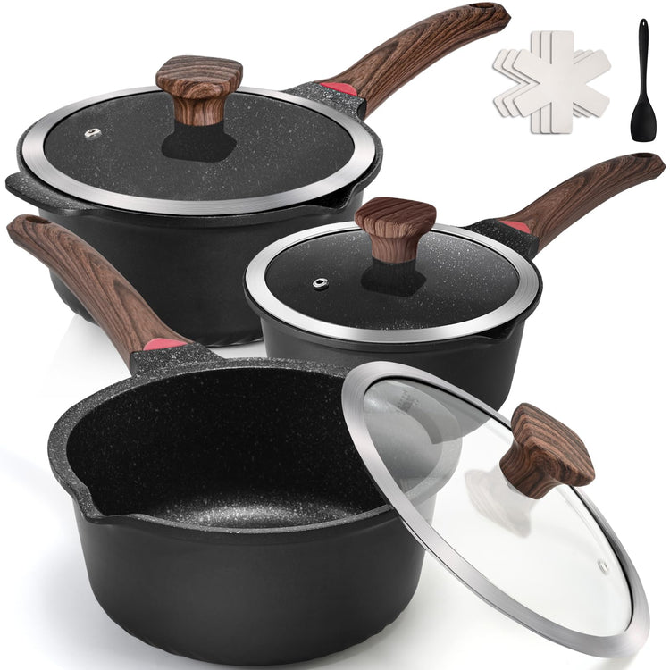 10PCS Sauce Pan Set with Lids (3 Count)