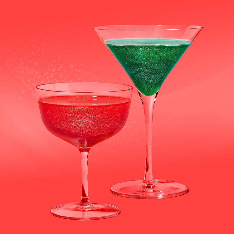 Fancy Sprinkles Mistletoe Magic Edible Glitter Packets Portable & On-The-Go for Sparkling Drinks, Champagne, Cocktails, Wine, Beer, & more. (2 Pack)