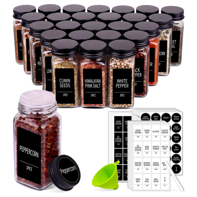 36 Pack Glass Spice Jars with Labels