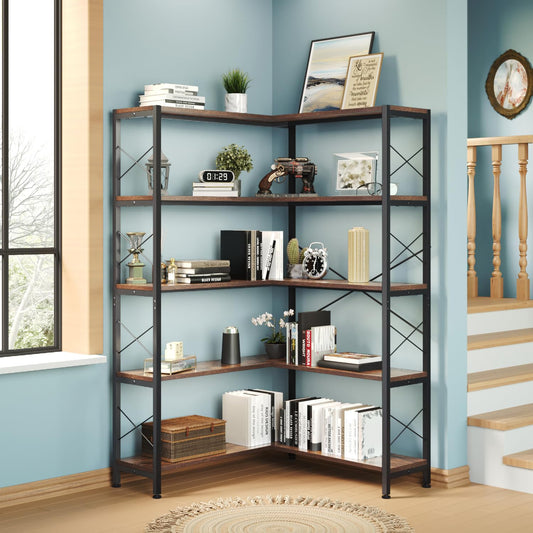 5 Shelf Corner Bookshelf