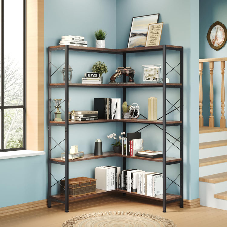 5 Shelf Corner Bookshelf