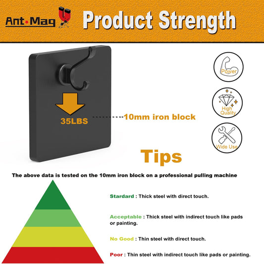 Magnetic Hooks Heavy Duty 140LBS (4 Count)