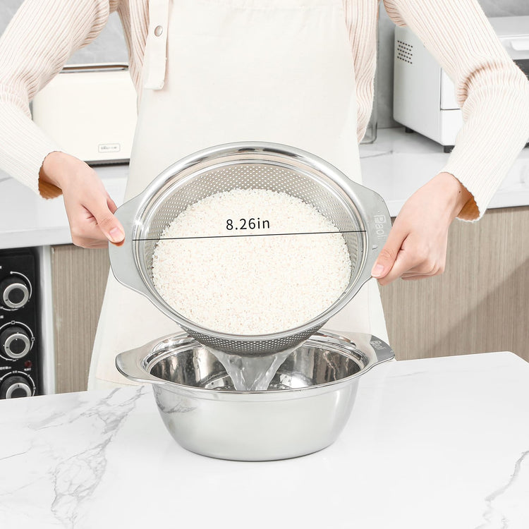 304 Stainless Steel Fine Mesh Colander Set (2 Count)