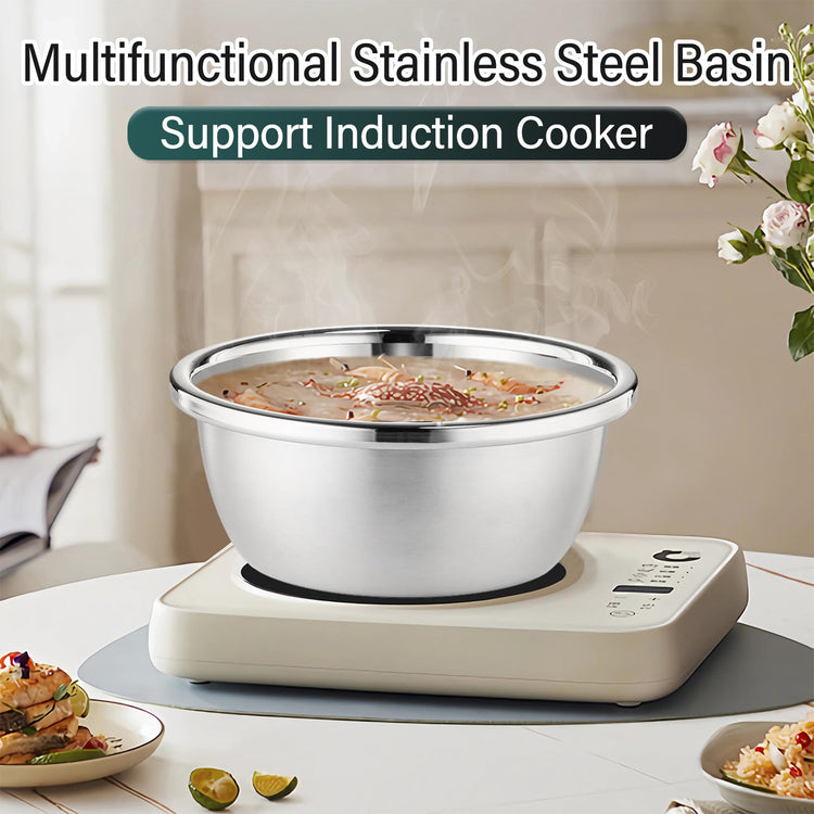 304 Stainless Steel Colander 5QT Microporous Colander & Large Bowl for Kitchen