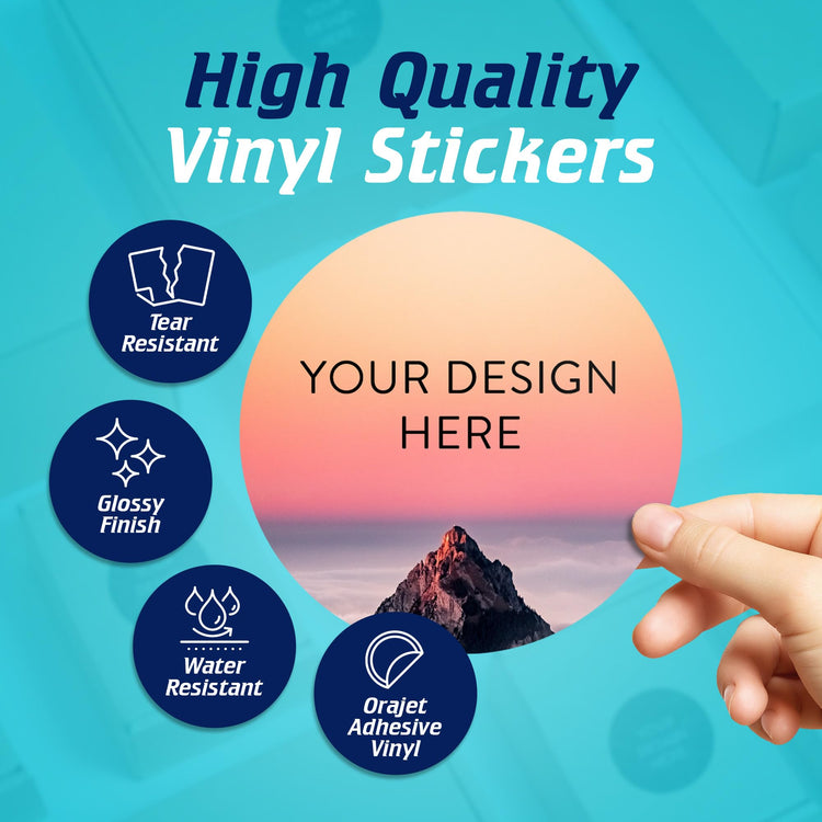 100 Custom Vinyl Stickers (100 Count)