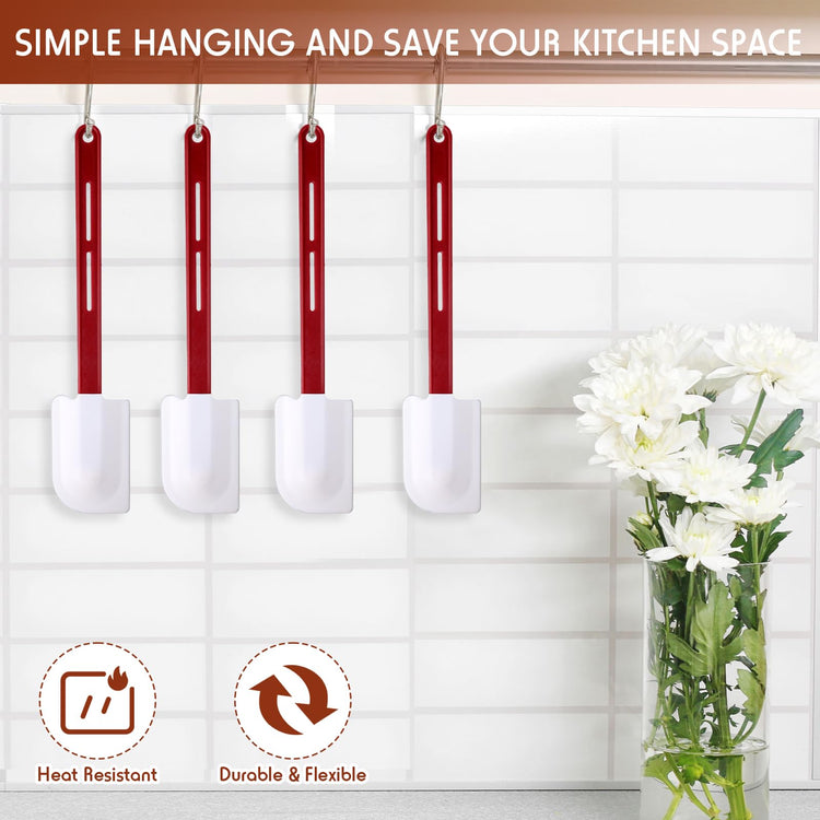 4 Pcs Rubber Spatulas Silicone Heat Resistant (4 Count)