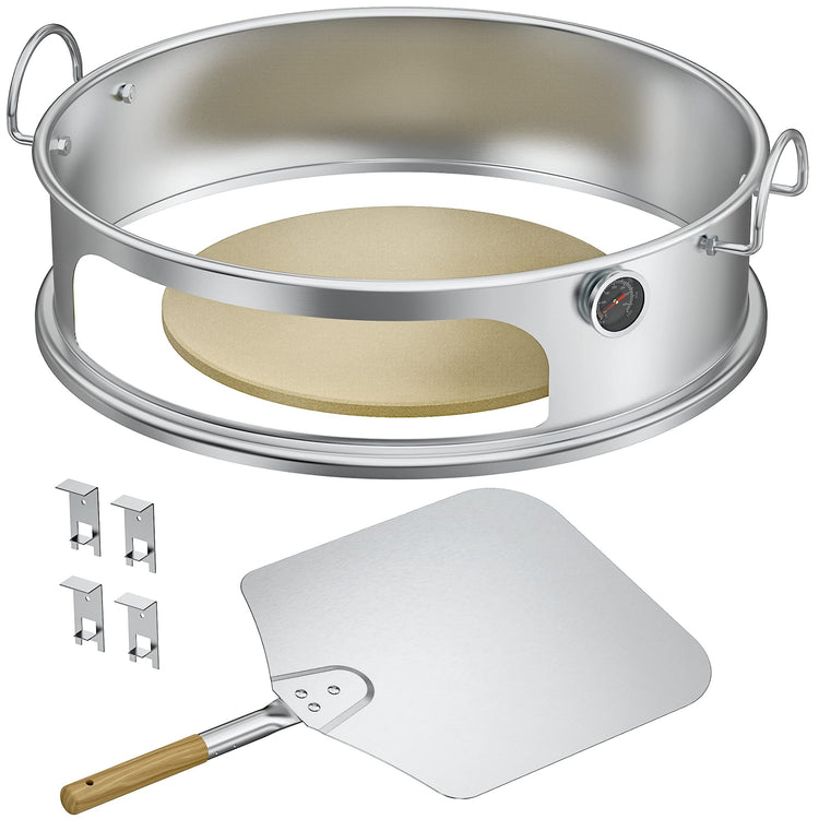 Stainless Steel Pizza Ring Kit for Weber 22" Kettle Charcoal Grill