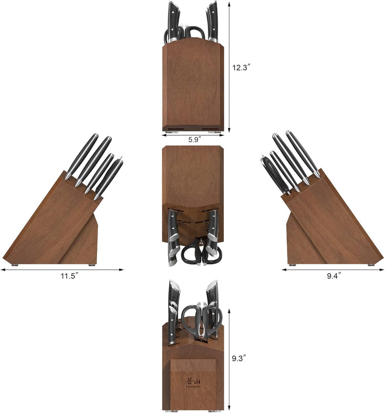 Cangshan HELENA Series German Steel Forged Knife Block Set (10-Piece, Black)
