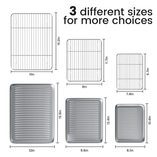 Baking Sheet with Cooling Wire Rack Set
